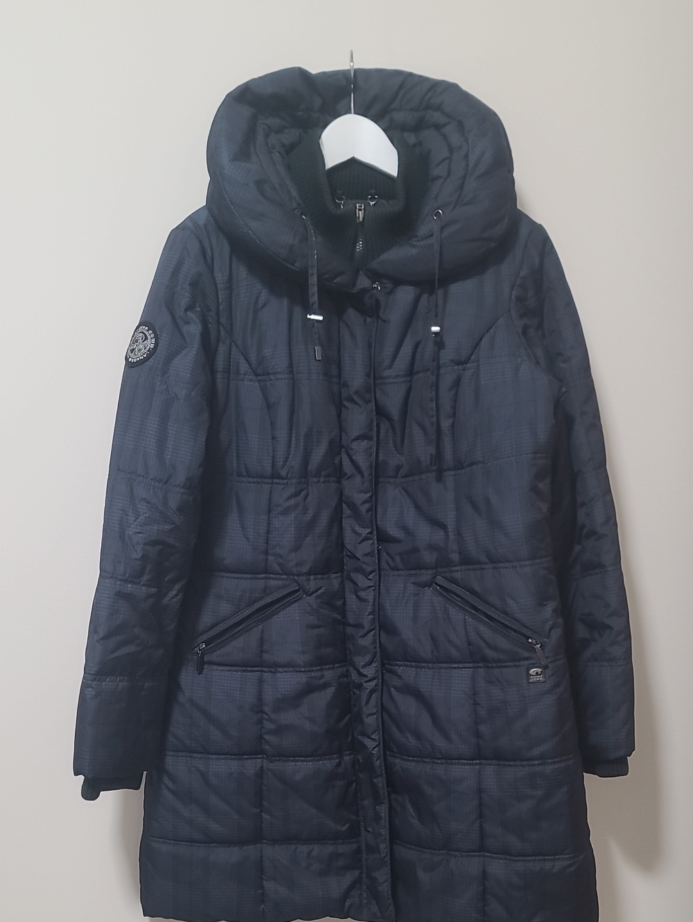 Point Zero Navy Quilted Hooded Puffer Coat